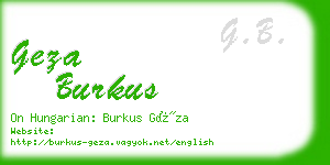 geza burkus business card